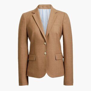 NWT J. Crew Womens Size 0 Wool Blend Tan Original Schoolboy Blazer Jacket NEW